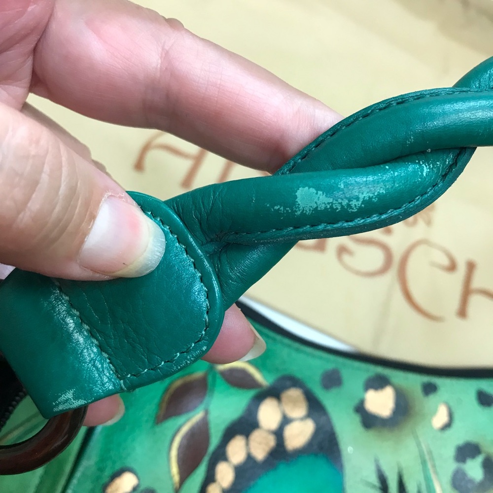 Anuschka Handpainted Butterflies Leather Shoulder Bag - Picture 12 of 13